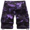 AbelWay Men's Cotton Camo Multi Pockets Outdoor Casual Relaxed Fit Camouflage Cargo Shorts(Purple,40) view 1