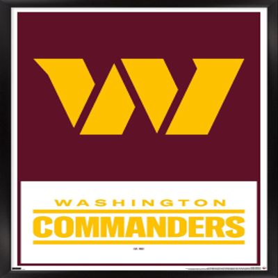 Trends International NFL Washington Commanders - Logo 22 Wall Poster, 22.375" x 34", Black Framed Version