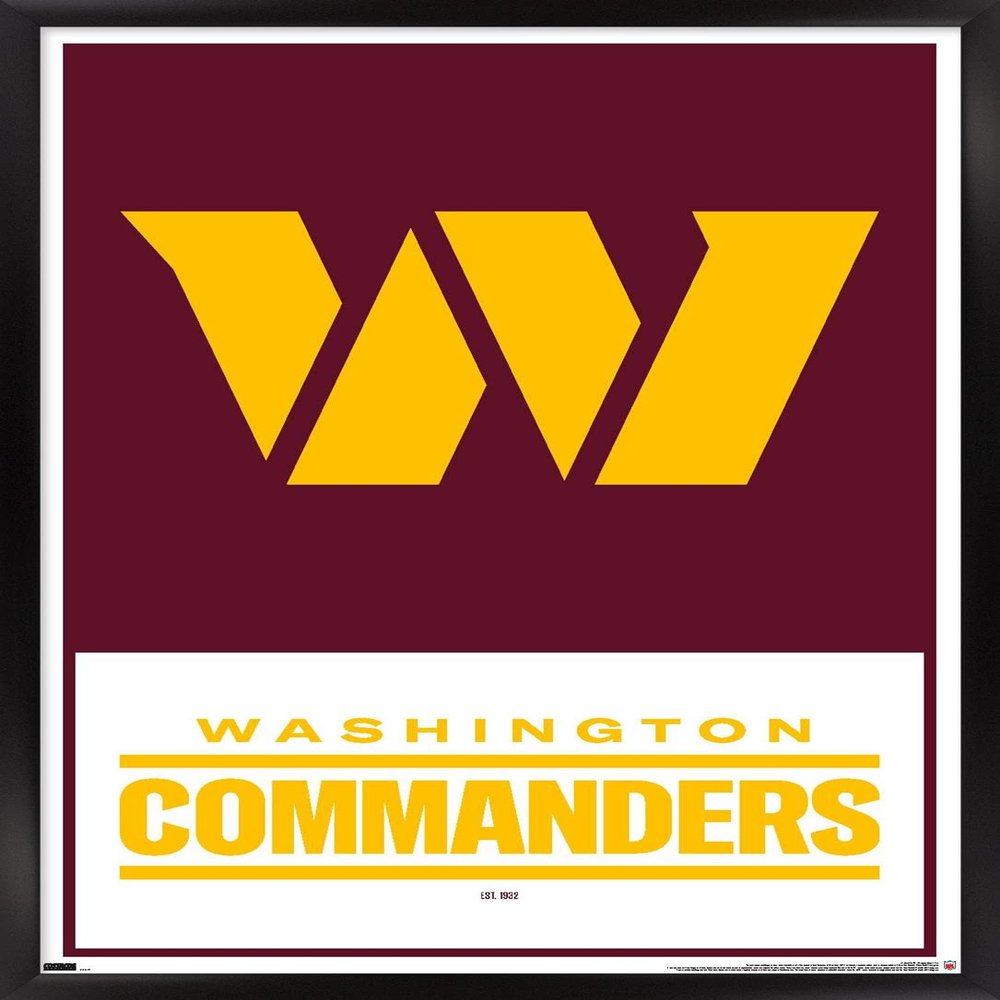 Trends International NFL Washington Commanders - Logo 22 Wall Poster, 22.375" x 34", Black Framed Version