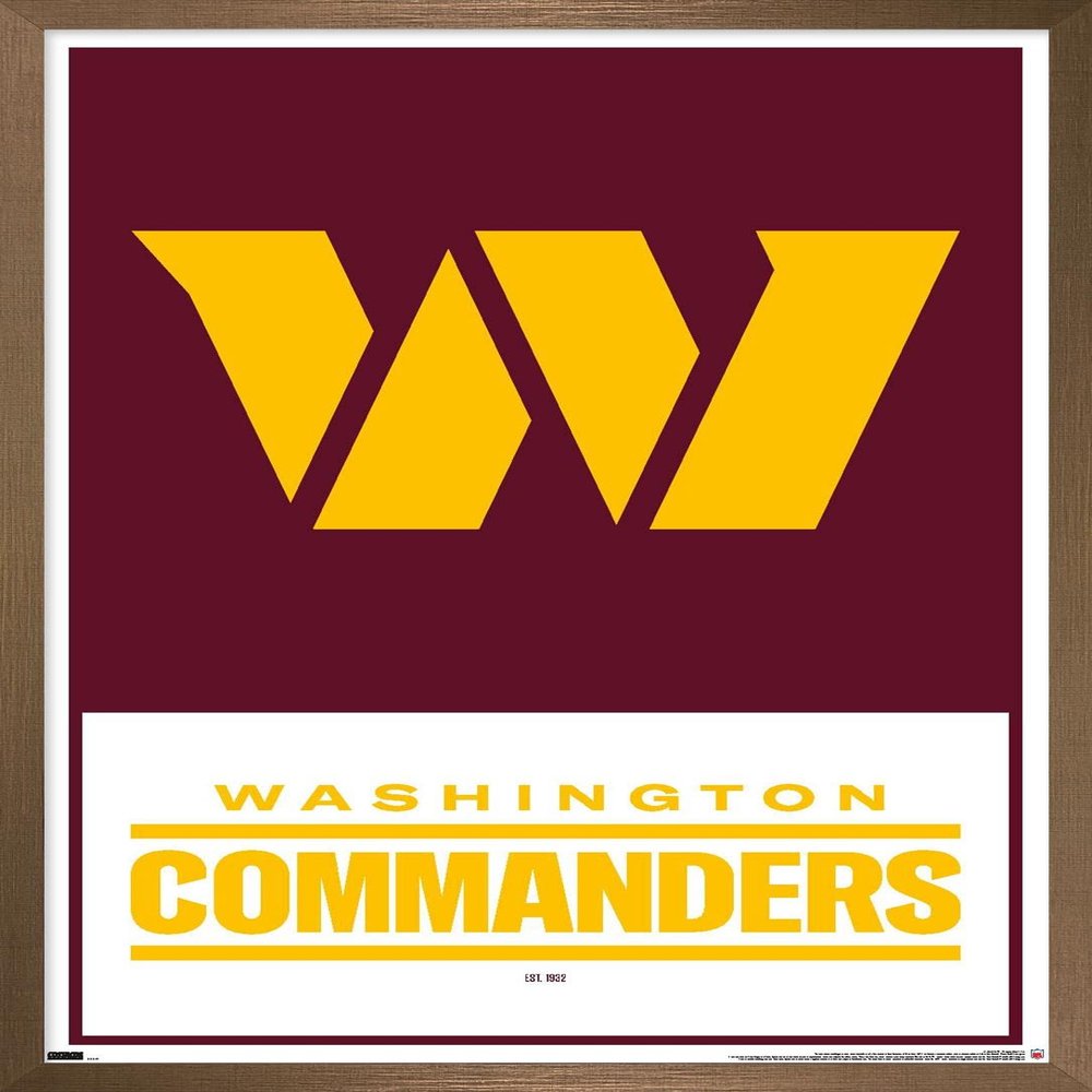 Trends International NFL Washington Commanders - Logo 22 Wall Poster, 22.375" x 34", Bronze Framed Version