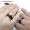 LOVERSRING Couple Ring Bridal Sets His Hers Women 18k Black Gold Plated Cz Men Titanium Wedding Ring Band Set view 4