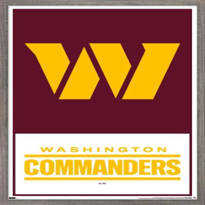 Trends International NFL Washington Commanders - Logo 22 Wall Poster, 22.375" x 34", Barnwood Framed Version