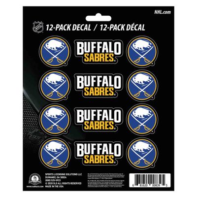 FANMATS 30775 NHL - Buffalo Sabres 12 Count Mini Decal Sticker Pack 5 x 6.25 in.- Great Gift for Sports Fans - Works On Hard Surfaces - for Homes, Cars, Trucks, SUVs.
