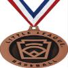 Crown Awards 2" Little League Baseball Medals, Bronze Little League Award with Neck Ribbon Attached, 50 Pack view 1