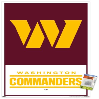Trends International NFL Washington Commanders - Logo 22 Wall Poster, 22.37" x 34.00", Premium Poster & Push Pin Bundle