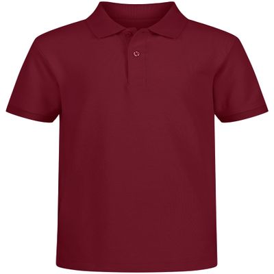 Nautica Boys' School Uniform Short Sleeve Pique Polo, Burgundy, 2T