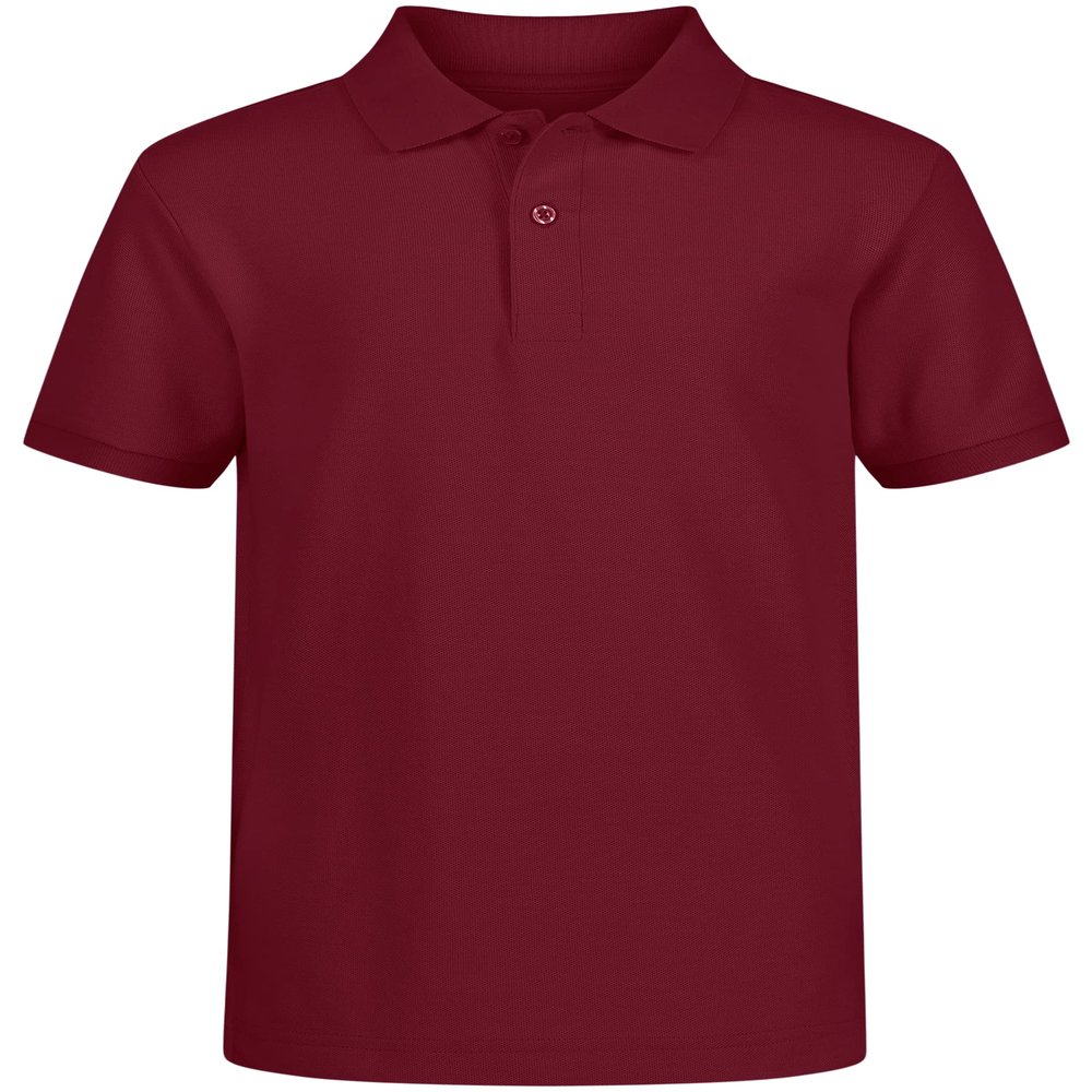 Nautica Boys' School Uniform Short Sleeve Pique Polo, Burgundy, 2T