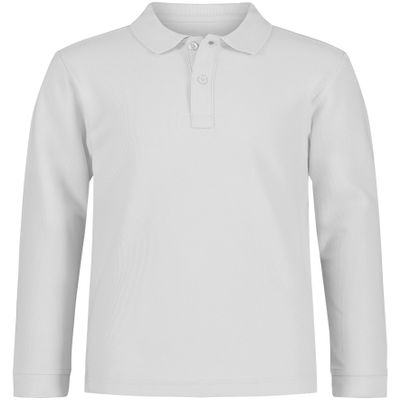 Nautica Boys' School Uniform Long Sleeve Polo Shirt, White, 2T