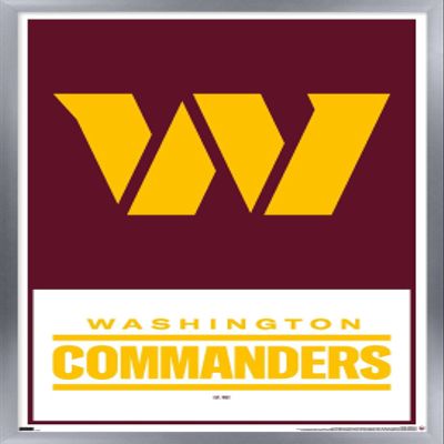 Trends International NFL Washington Commanders - Logo 22 Wall Poster, 22.375" x 34", Silver Framed Version