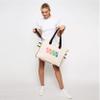 Ame & Lulu Love All Court Bag - Premium Tennis Tote with Racket Pocket, Water Bottle Holders, Protective Metal Feet, & Canvas Design - Perfect for Matches, Workouts, & Everyday Use (Rainbow Racquets) view 3