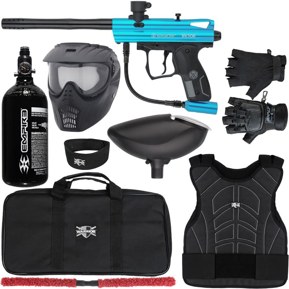 Action Village Kingman Spyder Victor Protector Paintball Gun Package Kit Protector 1 (Gloss Teal, Glove Size - Small/Medium)