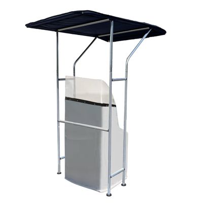 SavvyCraft Boat T-Top  Easy Install 1-1/4" Aluminum Console Shade with Fade-Resistant Acrylic Fabric, Center Console Fishing Boat Tower Bimini Canopy, Navy Color Size 4 67" Lx55 Wx89 H