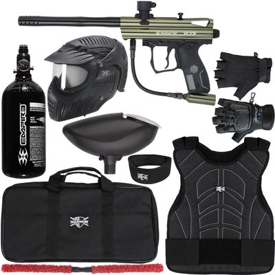 Action Village Kingman Spyder Victor Protector Paintball Gun Package Kit Protector 2 (Gloss Olive, Glove Size - Large/X-Large)