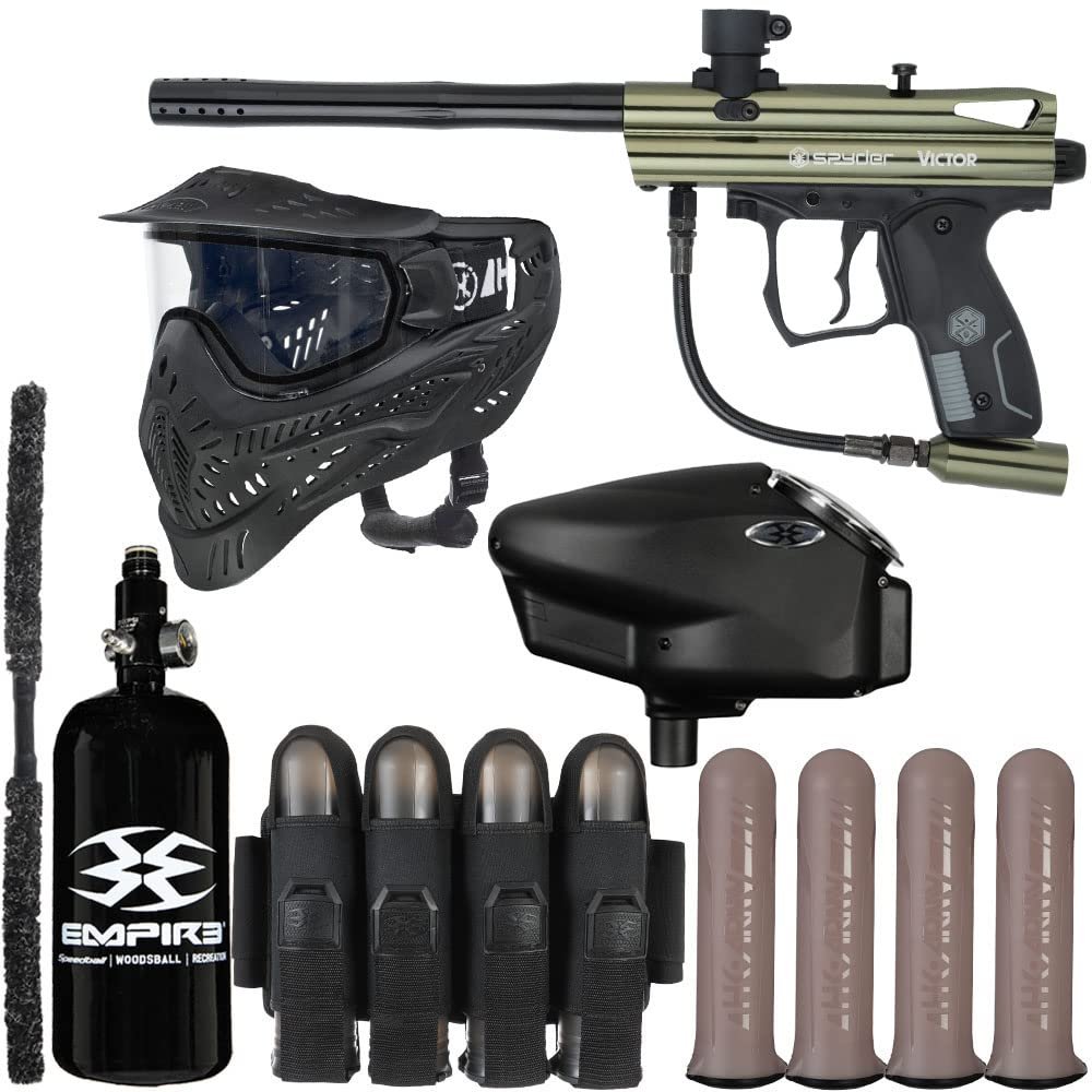 Action Village Kingman Spyder Victor Vendetta Paintball Gun Package Kit (Gloss Olive)