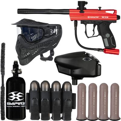 Action Village Kingman Spyder Victor Vendetta Paintball Gun Package Kit (Gloss Red)