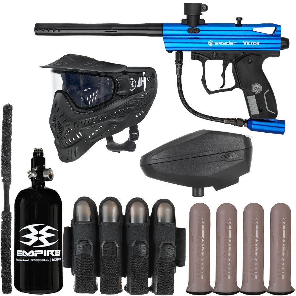 Action Village Kingman Spyder Victor Rivalry Paintball Gun Package Kit (Gloss Blue)