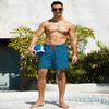 SILKWORLD Mens Swimming Trunks with Compression Liner 2 in 1 Quick-Dry Swim Shorts with Zipper Pockets Peacock Blue view 3