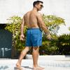 SILKWORLD Mens Swimming Trunks with Compression Liner 2 in 1 Quick-Dry Swim Shorts with Zipper Pockets Peacock Blue view 4