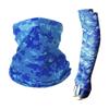 Tsangbaby Camouflage Cooling Face Covers Arm Sleeves Set Sun Protection Neck Gaiters Ice Silk Sleeves with Thumb Holes for Men Sky Blue view 1