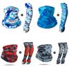 Tsangbaby Camouflage Cooling Face Covers Arm Sleeves Set Sun Protection Neck Gaiters Ice Silk Sleeves with Thumb Holes for Men Sky Blue view 2