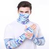Tsangbaby Camouflage Cooling Face Covers Arm Sleeves Set Sun Protection Neck Gaiters Ice Silk Sleeves with Thumb Holes for Men Sky Blue view 3