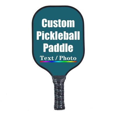 iPrint Custom Pickleballs Paddles, Personalized Pickle Ball Rackets, Customized Photo Text Logo, Max Spin & Control, Comfort Cushion Grip, Long Handle Equipment, Blue Green