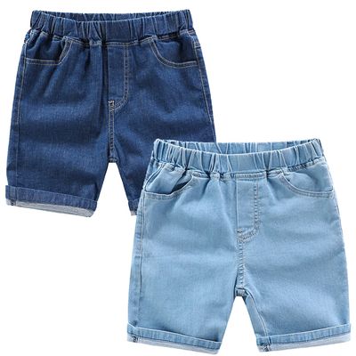 EISHOW Toddler Baby Boys Girls Cotton Denim Shorts,Kids Casual Elastic Denim Shorts with Pockets Stretch Shorts Jeans Pants (2PC(Dark Blue+Light Blue),18-24 Months,18 Months,24 Months)