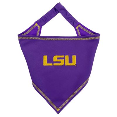 NCAA LSU Tigers Tie Bandana, Large/x-Large. Dog Bandana Scarf Bib for Pet Cat Dog. The Ultimate Game-Day, Party Bandana