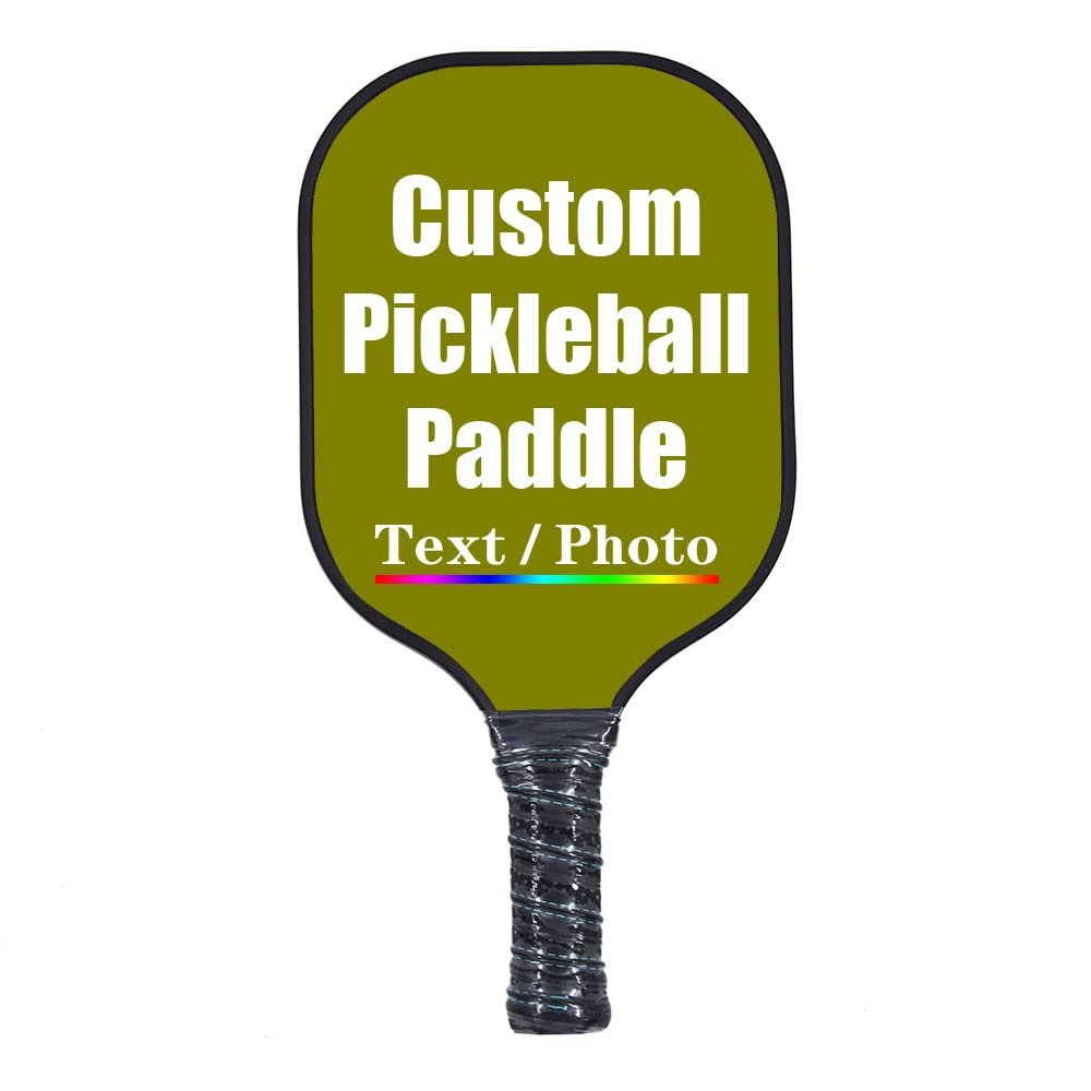 iPrint Custom Pickleballs Paddles, Personalized Pickleballs Paddles with Comfort Grip, Add Your Photo, Text, Logo Paddles, Olive