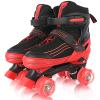 LEJIJIT Roller Skates for Kids Boys Girls Toddler Ages 3-12, Adjustable 4 Sizes for Kids and Youth Teen with Light Up Wheels, Quad Red Roller Skates for Sports (Youth 4Y-7Y) view 1