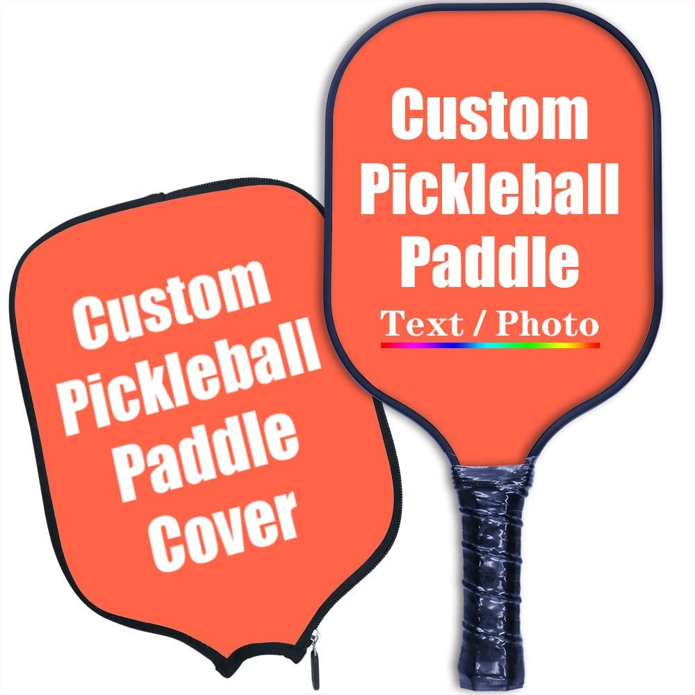 iPrint Personalized Custom Pickleballs Paddles Design Your Own, Pickleballs Paddles Customized Photo Text Pickleballs Rackets with Paddles Covers, Tomato