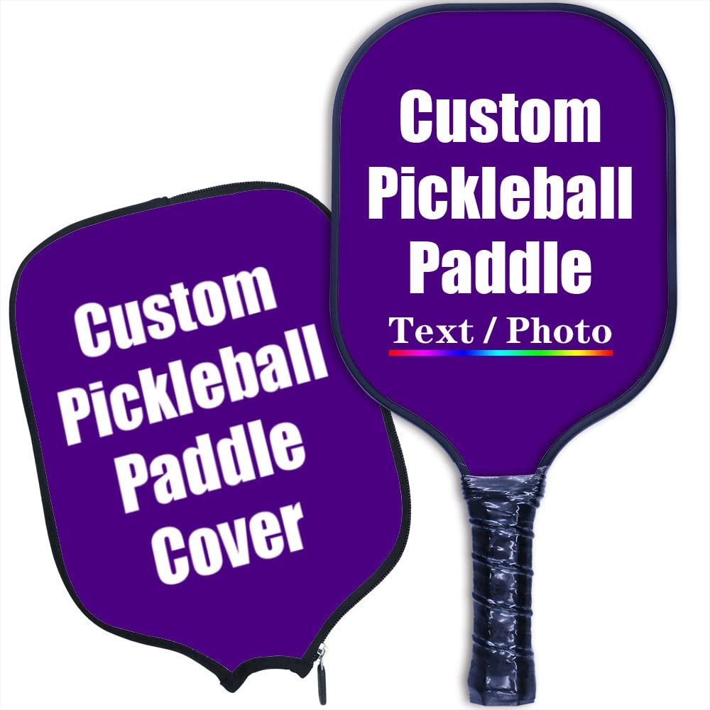 iPrint Personalized Custom Pickleballs Paddles Design Your Own, Pickleballs Paddles Customized Photo Text Pickleballs Rackets with Paddles Covers, Indigo