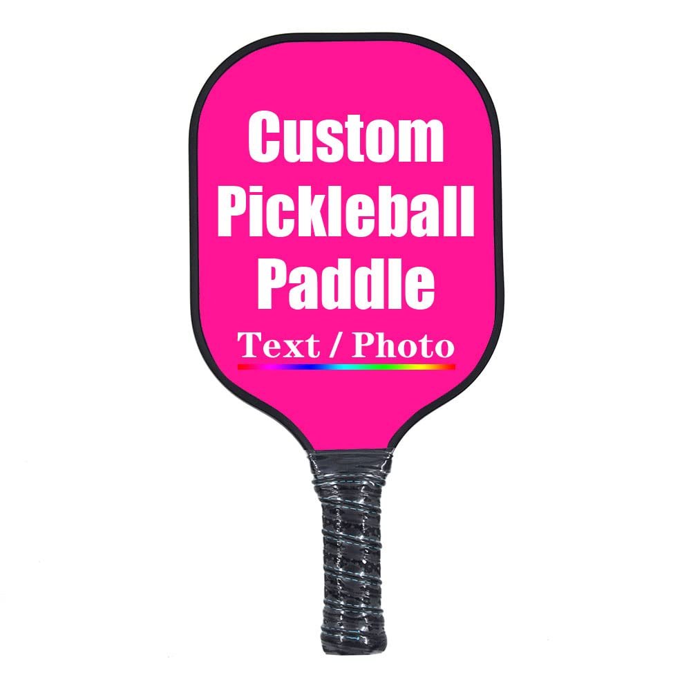 iPrint Custom Pickleballs Paddles, Personalized Pickleballs Paddles with Comfort Grip, Add Your Photo, Text, Logo Paddles, Deep Pink