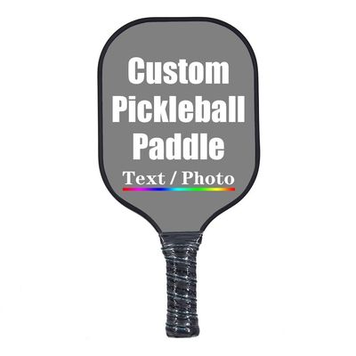 iPrint Custom Pickleballs Paddles, Personalized Pickle Ball Rackets, Customized Photo Text Logo, Max Spin & Control, Comfort Cushion Grip, Long Handle Equipment, Gray