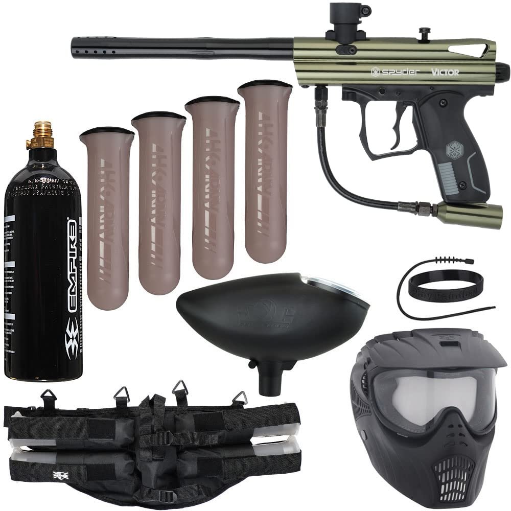 Action Village Kingman Spyder Epic Paintball Gun Package Kit (Victor) (Gloss Olive)