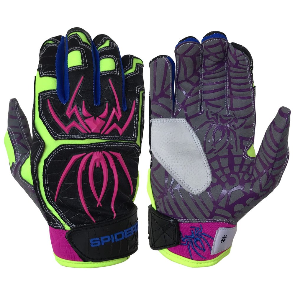 Spiderz 2022 Hybrid Baseball/Softball Batting Gloves, X-Large