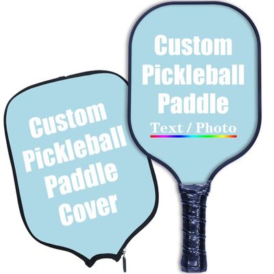 iPrint Custom Pickleballs Paddles, Personalized Pickleballs Paddles with Comfort Grip, Add Your Photo, Text, Logo Paddles with Paddles Covers, Light Blue