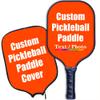 iPrint Personalized Custom Pickleballs Paddles Design Your Own, Pickleballs Paddles Customized Photo Text Pickleballs Rackets with Paddles Covers, Orange Red view 1