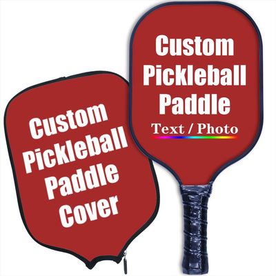 iPrint Custom Pickleballs Paddles, Personalized Pickle Ball Rackets, Customized Photo Text Logo, Max Spin & Control, Comfort Cushion Grip, Long Handle Equipment with Paddles Covers, Brown