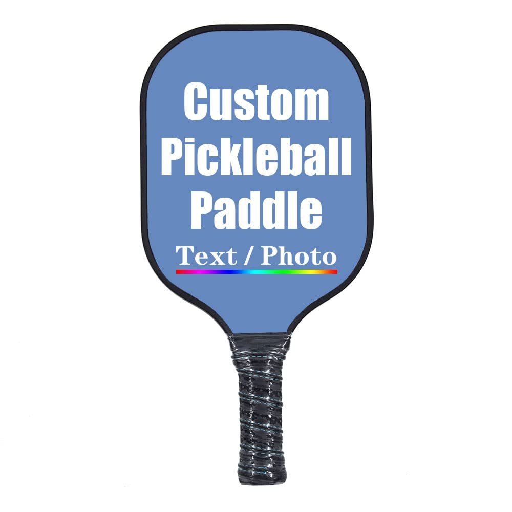 iPrint Custom Pickleballs Paddles, Personalized Pickleballs Paddles with Comfort Grip, Add Your Photo, Text, Logo Paddles, Carolina Blue