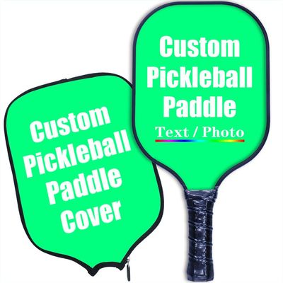 iPrint Custom Pickleballs Paddles, Personalized Pickleballs Paddles with Comfort Grip, Add Your Photo, Text, Logo Paddles with Paddles Covers, Spring Green