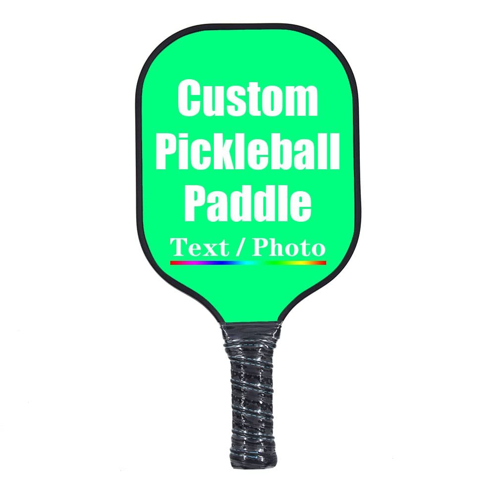 iPrint Custom Pickleballs Paddles, Personalized Pickleballs Paddles with Comfort Grip, Add Your Photo, Text, Logo Paddles, Spring Green