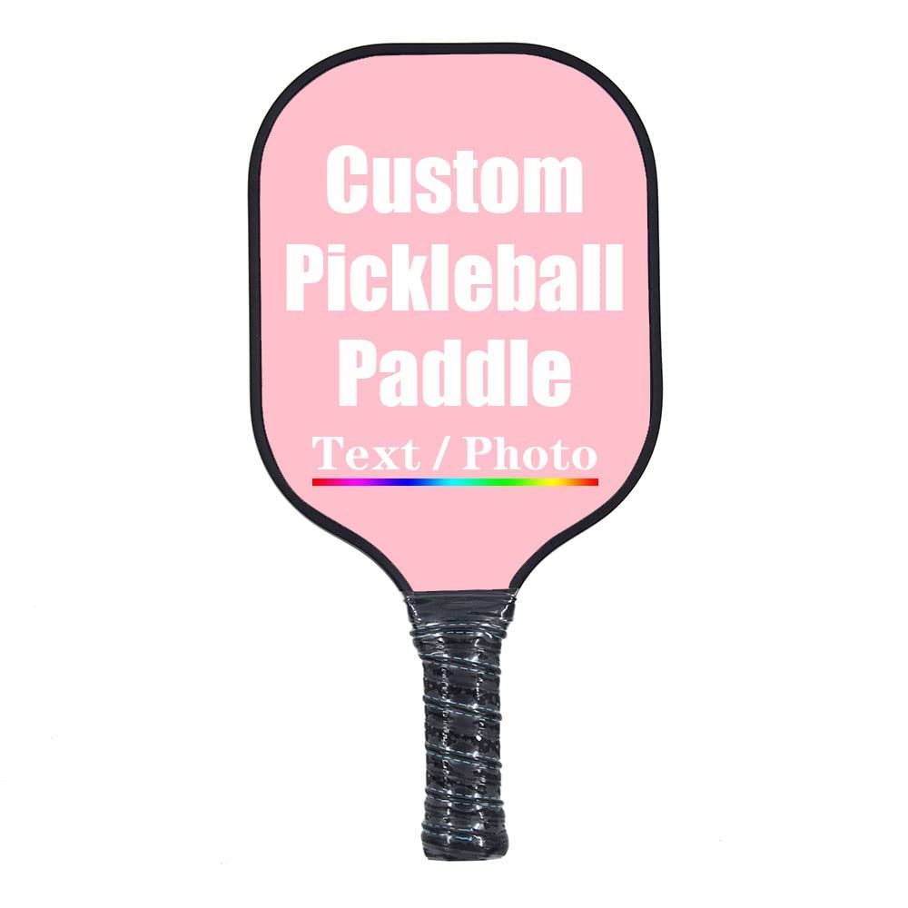 iPrint Custom Pickleballs Paddles, Personalized Pickleballs Paddles with Comfort Grip, Add Your Photo, Text, Logo Paddles, Pink