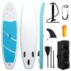 Inflatable Stand Up Paddle Board (6 Inches Thick), Non-Slip Deck Standing Boat, Include Adjustable Paddle, Backpack, Hand Pump, Fin, for Youth & Adult- (10'x30'' x6'' Blue) view 1