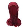 Girls Muslim Hijab Floral Lace Head Scarf Islamic Arab Scarf Shawls Head Wrap with Flowers Rhinestones for Girls view 3