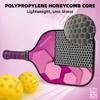 JoncAye Pickle-Ball Set of 2 - USAPA Approved Fiberglass Paddles with 4 Outdoor Indoor Balls, Carry Case, Grip Tapes - Premium Starter Kit, Blue Pink Rackets for Men Women view 2