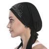 Greenery-GRE Head Tie Quick Drying Cycling Cap Headband Skull Beanie Bandanas Do Rags Breathable Moisture Wicking Pirate Hat Helmet Liner (Crystal Black) view 3