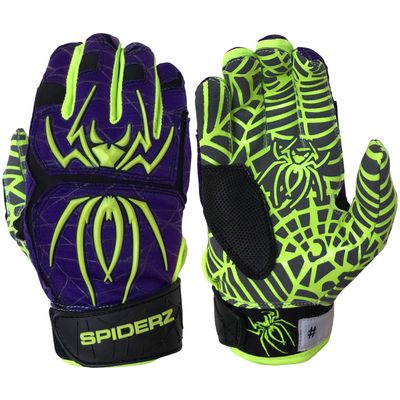 Spiderz 2022 Hybrid Baseball/Softball Batting Gloves, Purple Haze, X-Large