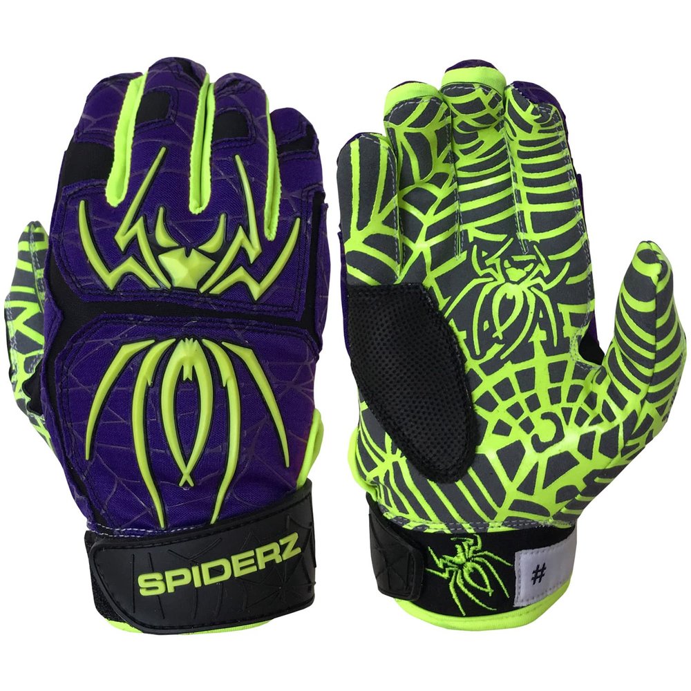 Spiderz 2022 Hybrid Baseball/Softball Batting Gloves, Purple Haze, X-Large
