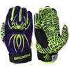 Spiderz 2022 Hybrid Baseball/Softball Batting Gloves, Purple Haze, X-Large view 1